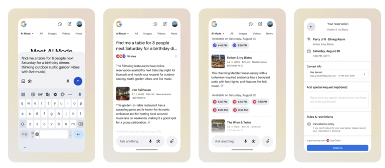 Google’s AI Mode gets new agentic capabilities to help book event tickets and beauty appointments